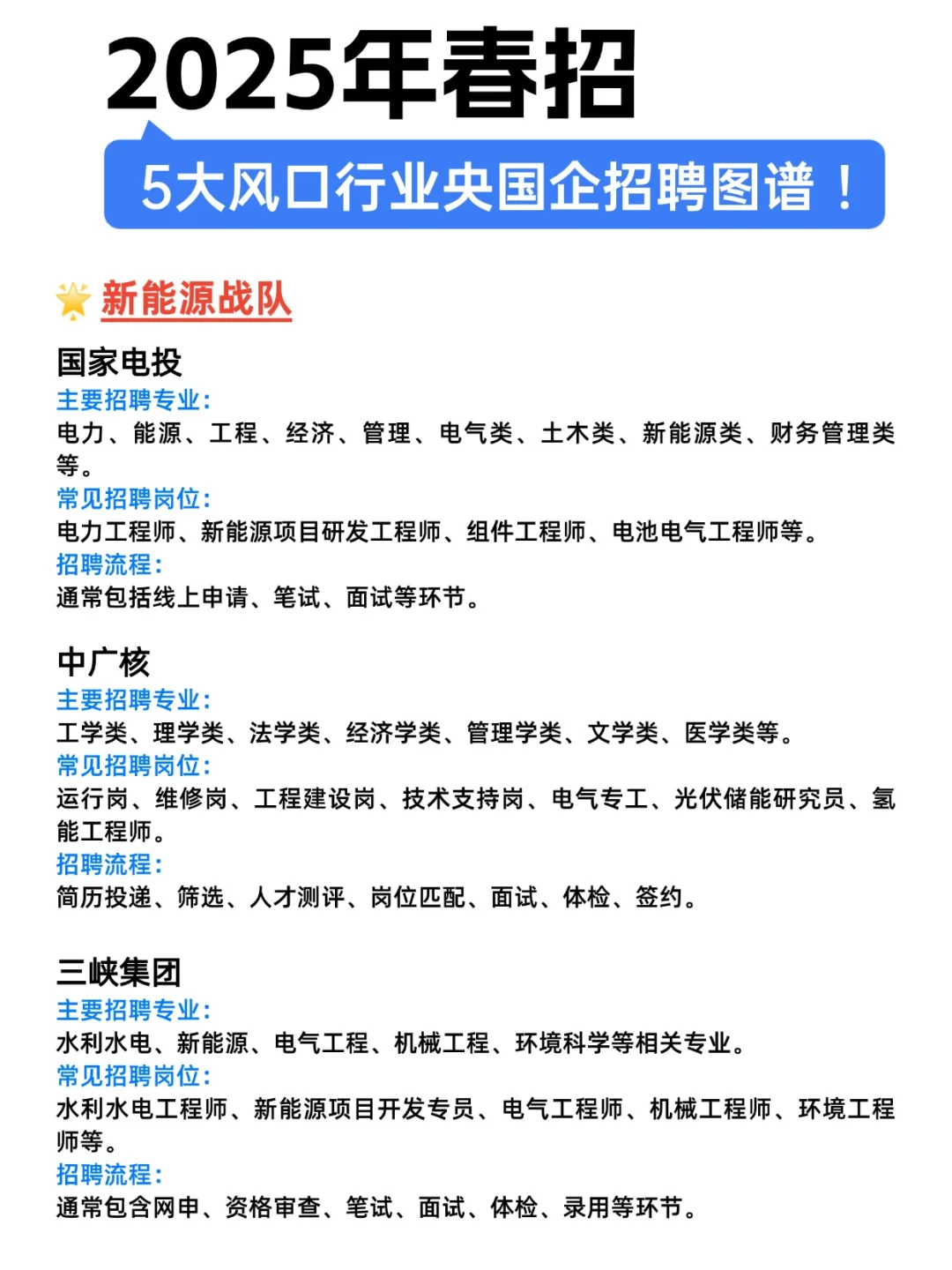 5大风口行业国央企招聘图谱：应届生抓住！