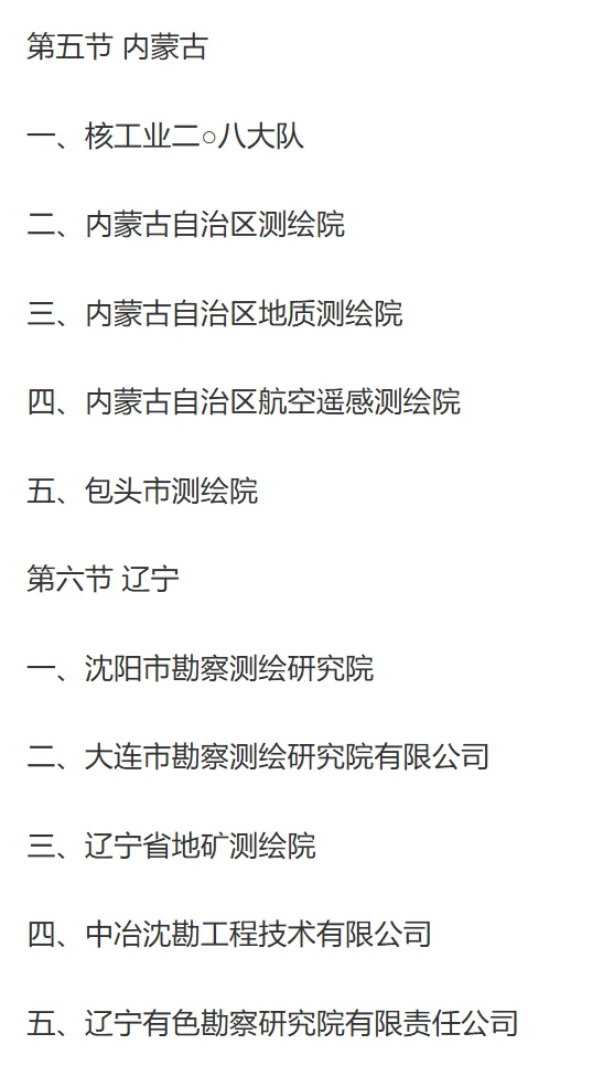 中国测绘行业重点企业名单