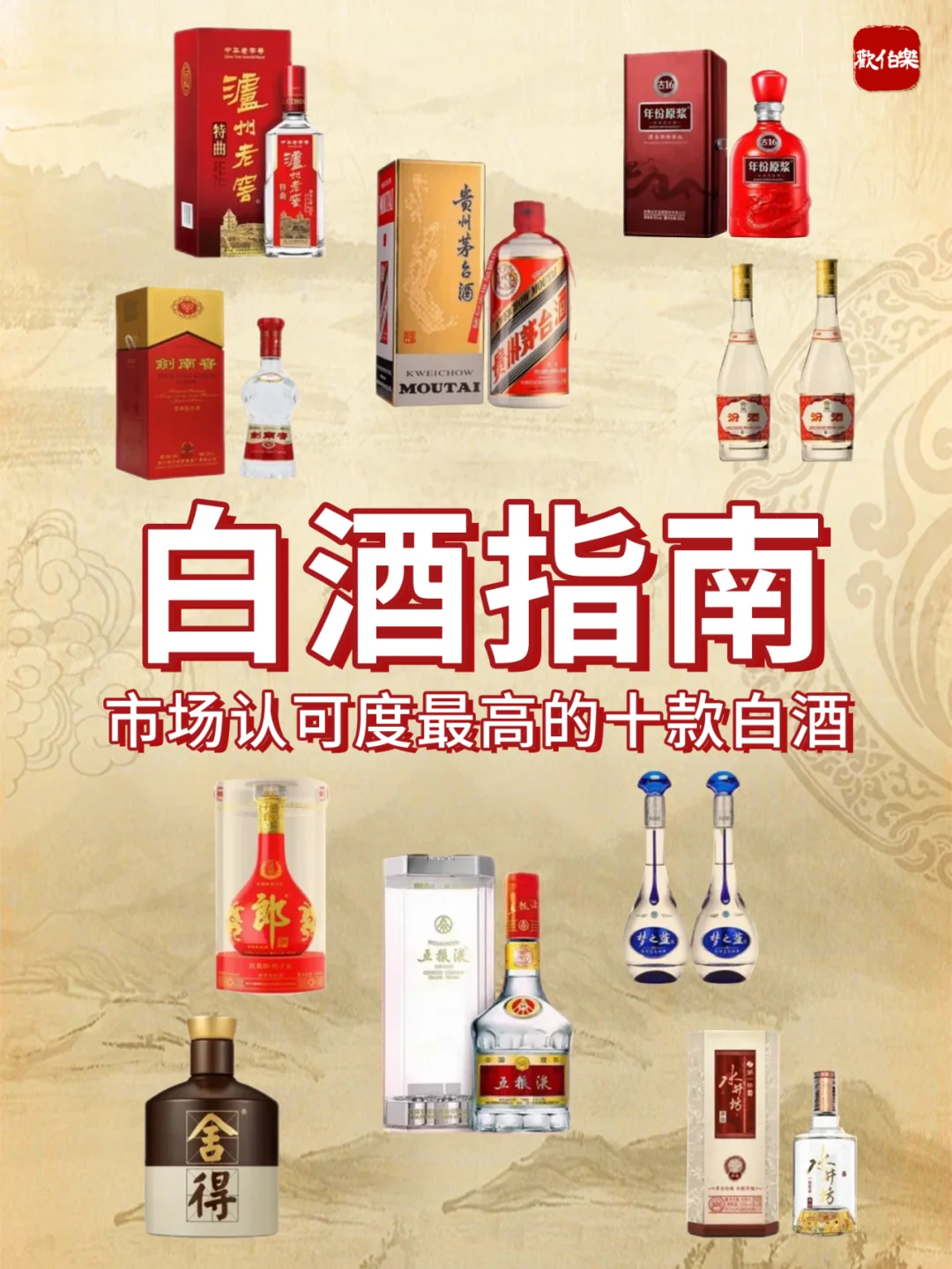 一图秒懂 | 市场认可度最高的十款白酒✅