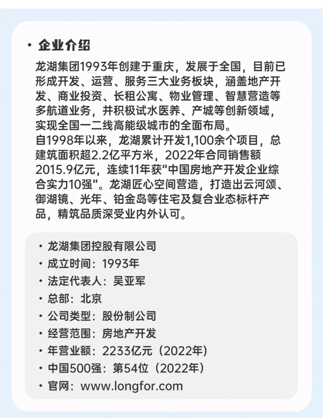 每日了解一家企业—龙湖集团