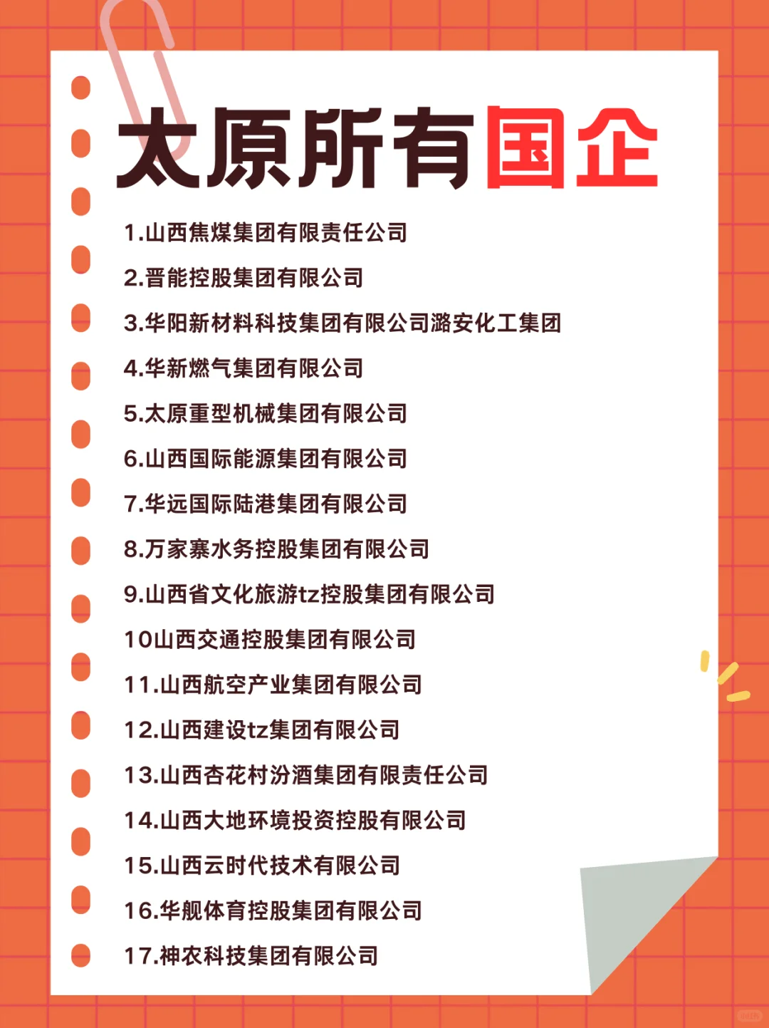 山西太原所有国有企业！！