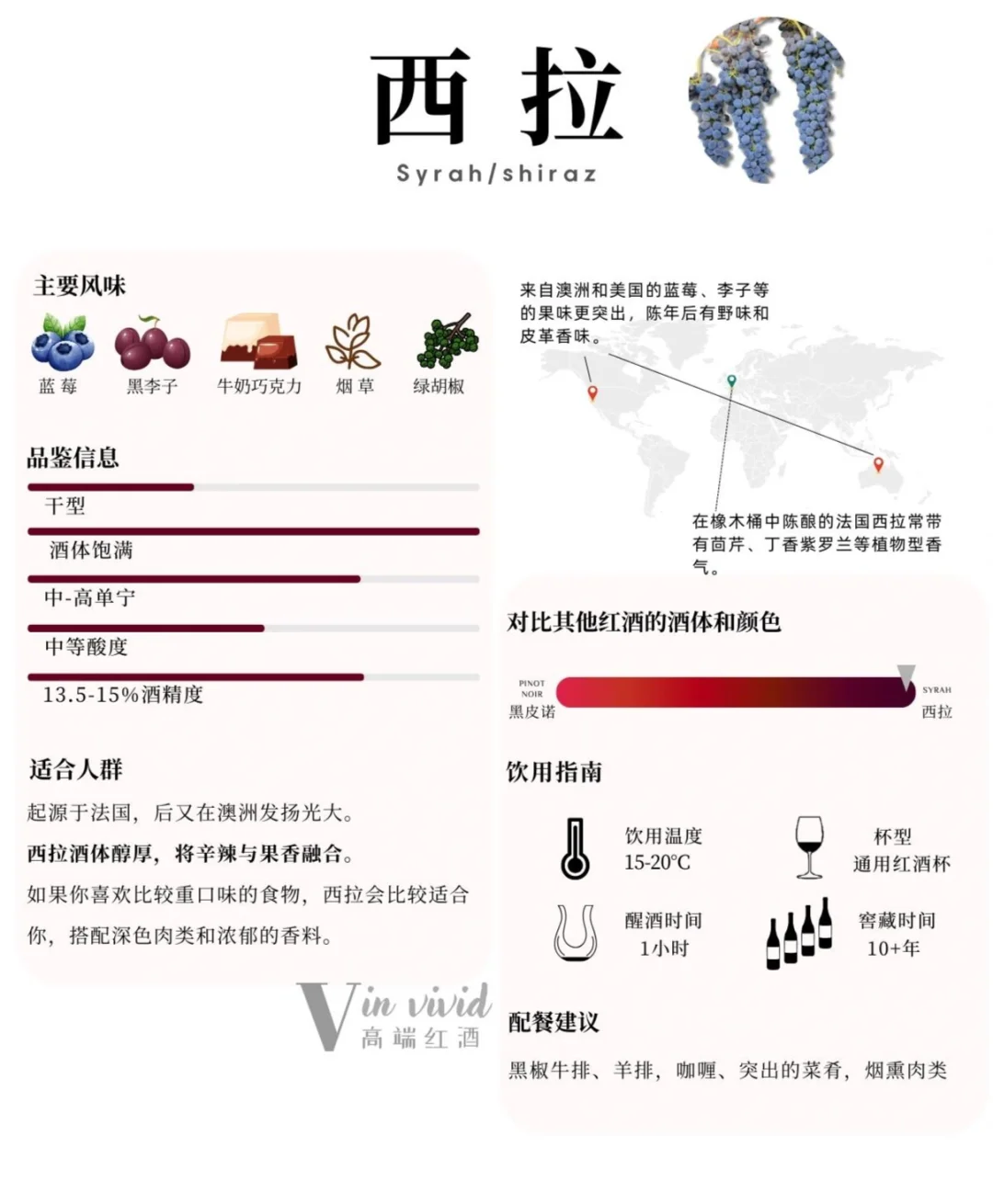 葡萄酒入门知识|六大品种带你秒懂葡萄酒!