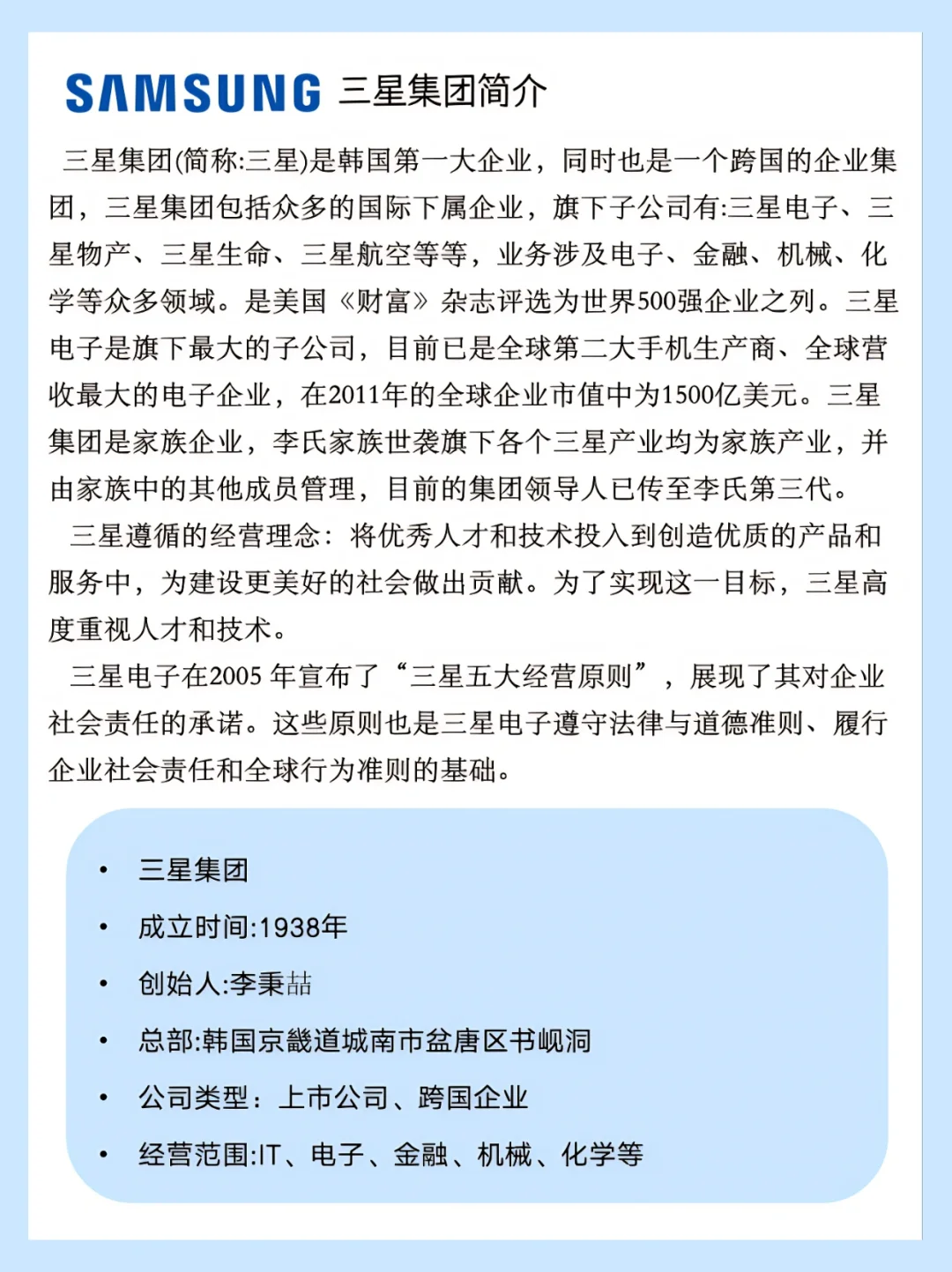 挑战每天认识一个企业——三星集团