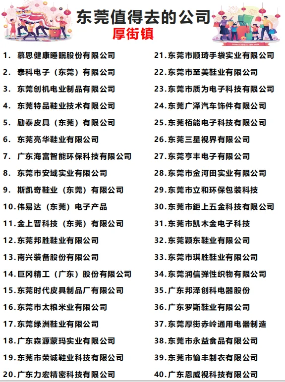 东莞【值得去的公司】合集（上）跳槽大胆冲