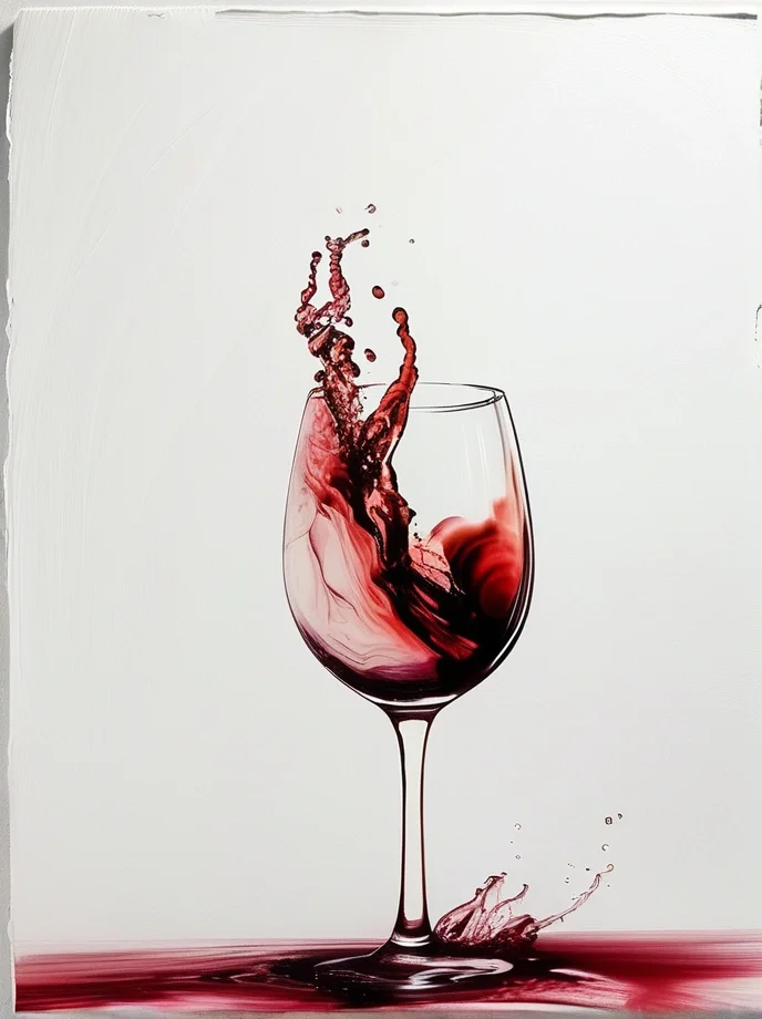 绘画素材1000集｜一杯葡萄酒?