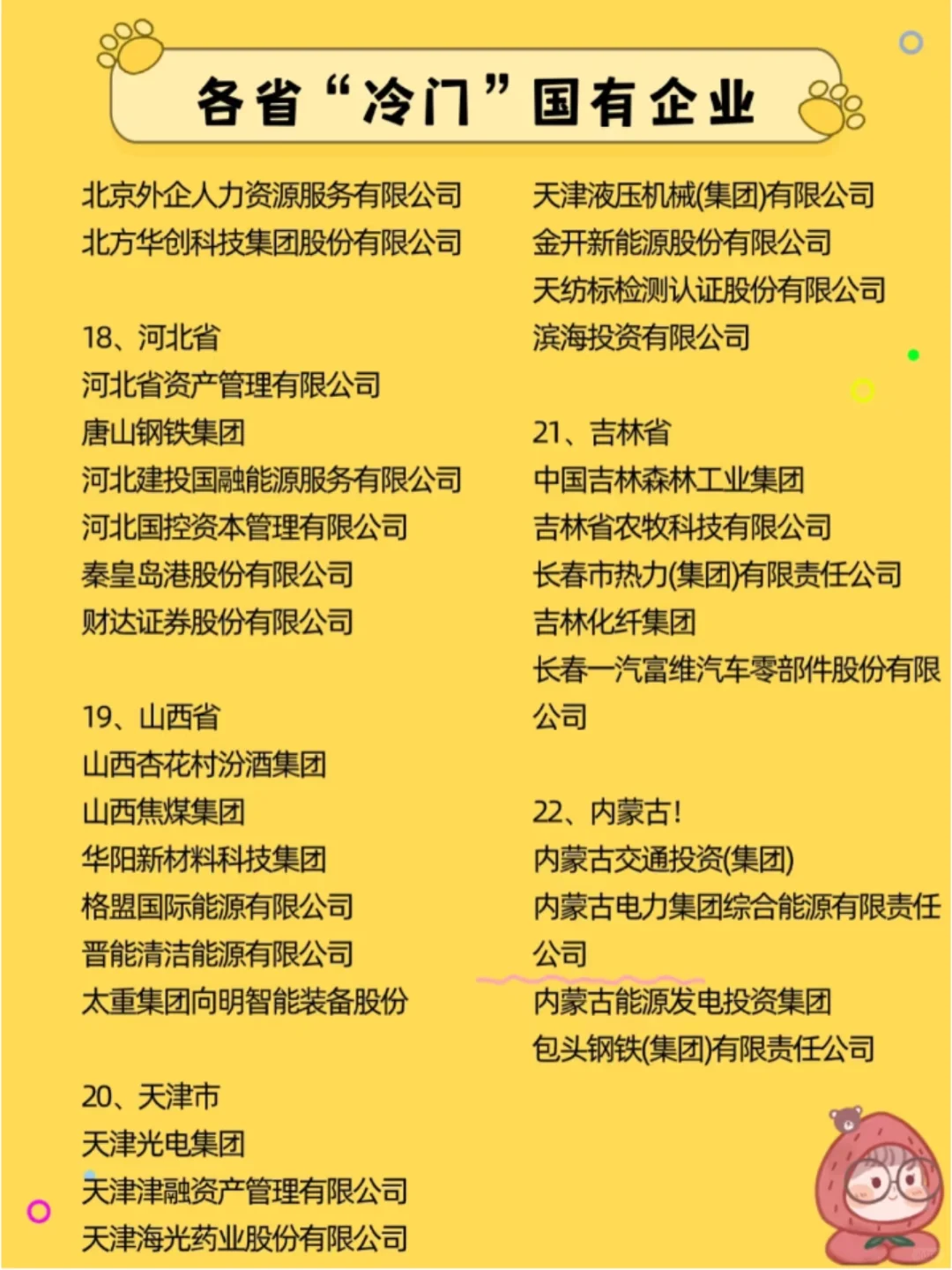 各省冷门 国企,企业有实力,待遇好