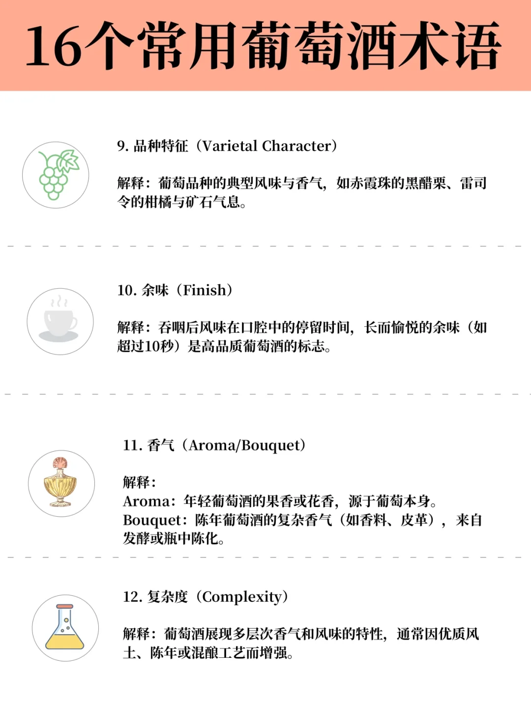 葡萄酒16个专业术语！一图带你秒变老饕