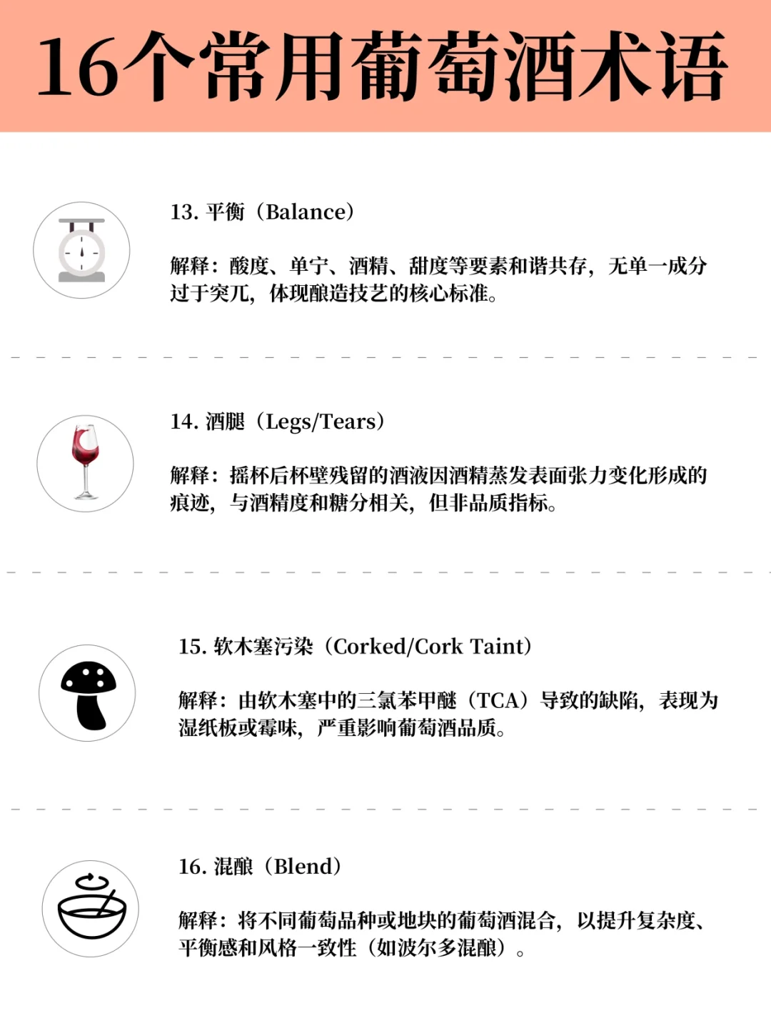 葡萄酒16个专业术语！一图带你秒变老饕