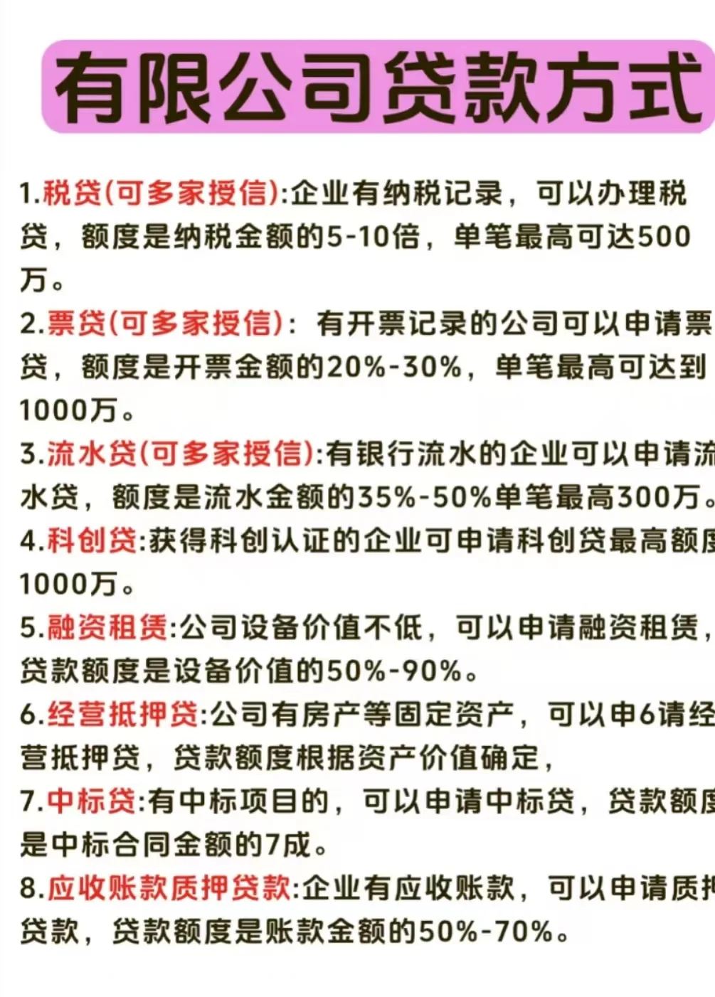 ?讲透所有企业贷款方式，看这一篇就够了