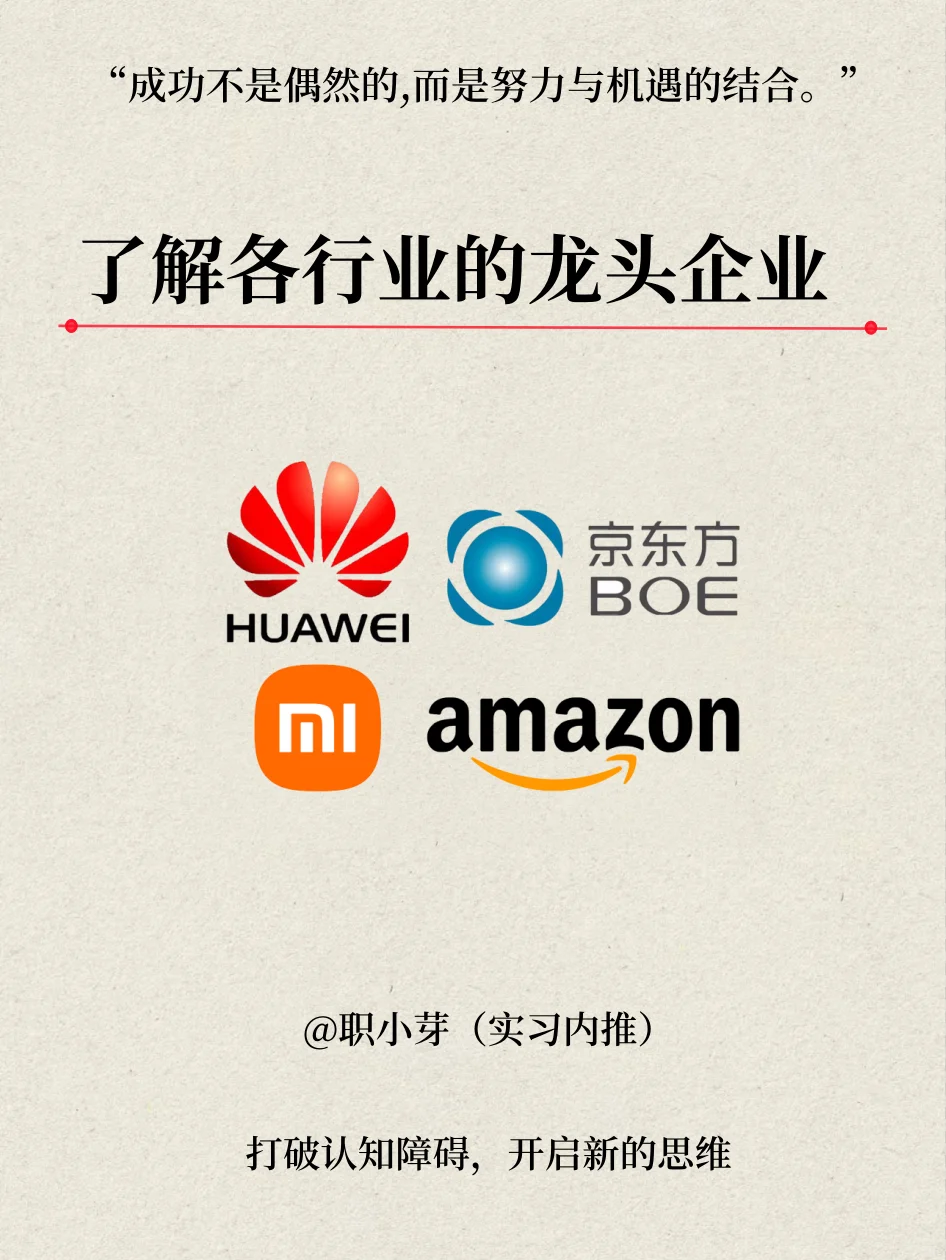 蕞新丨各个行业的龙头企业?收藏！