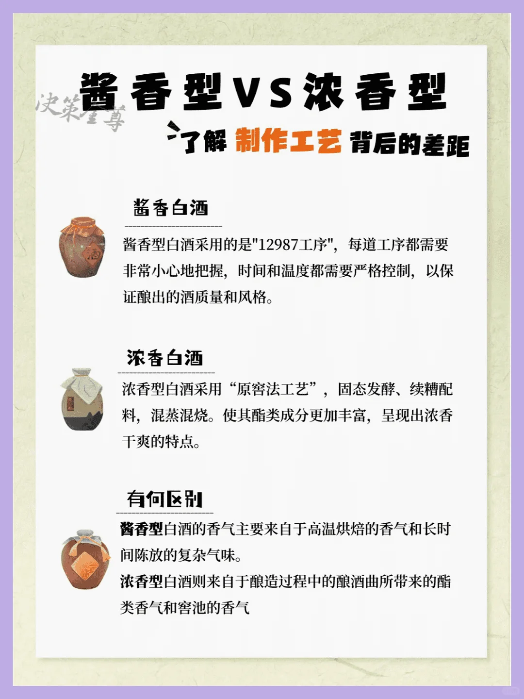 酱香型与浓香型白酒有何区别？
