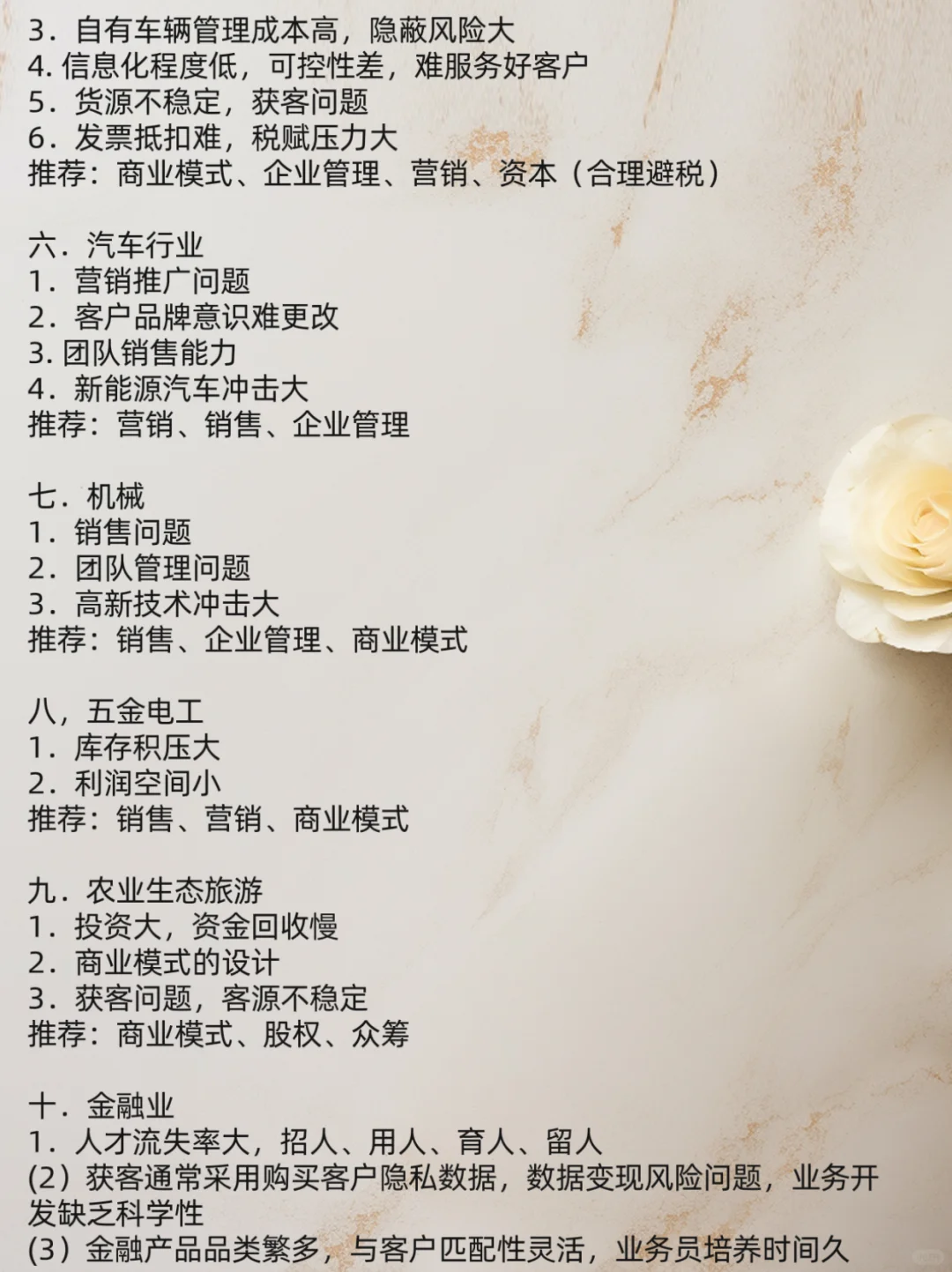 各个行业痛点分析