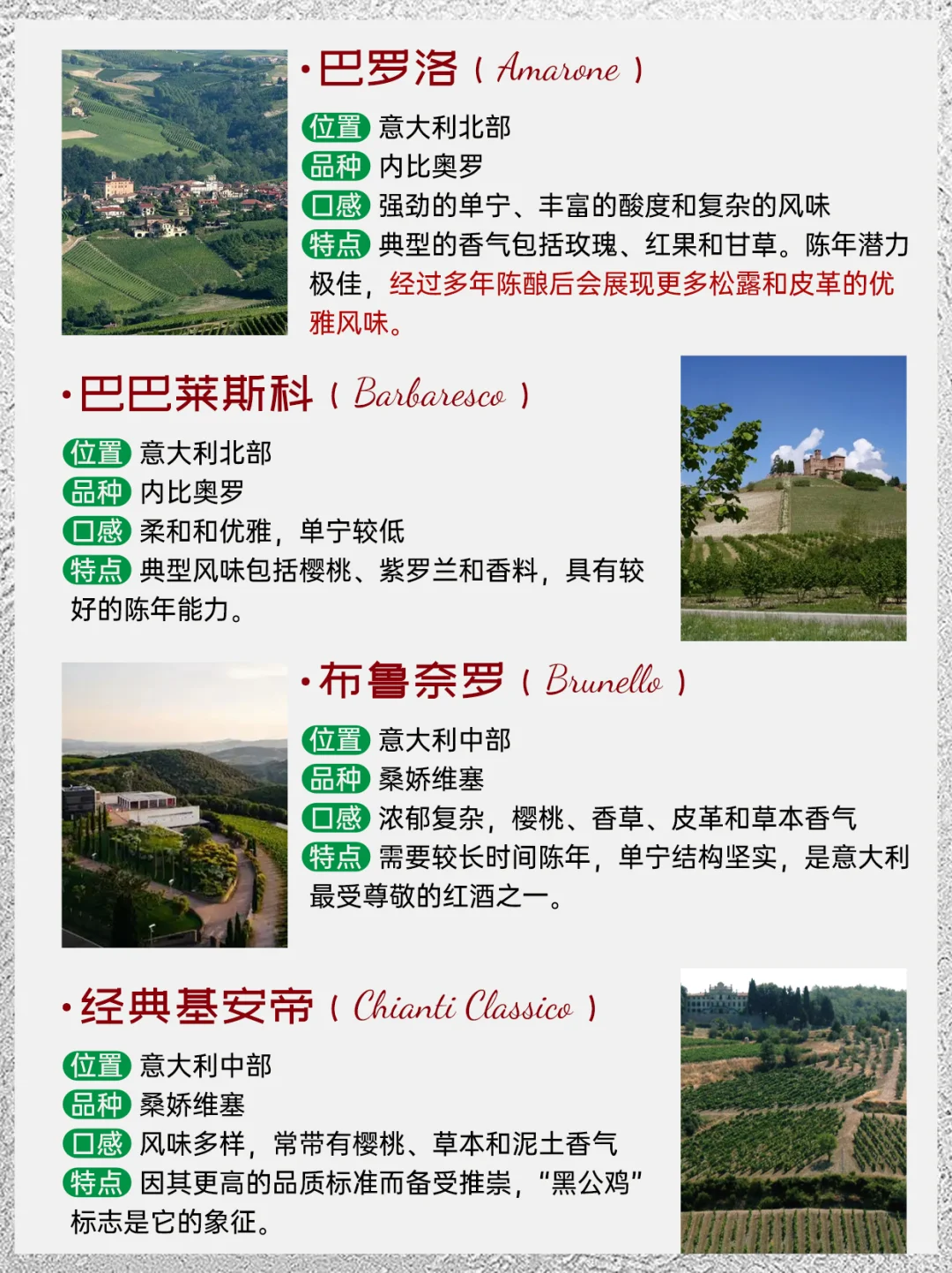 第二弹❗️意大利十大葡萄酒经典产区‼️