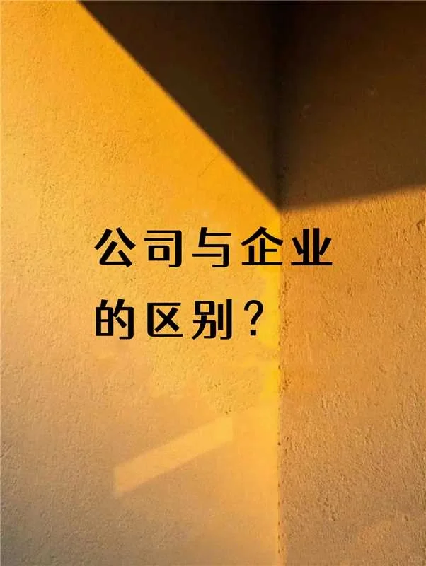 公司与企业的区别？