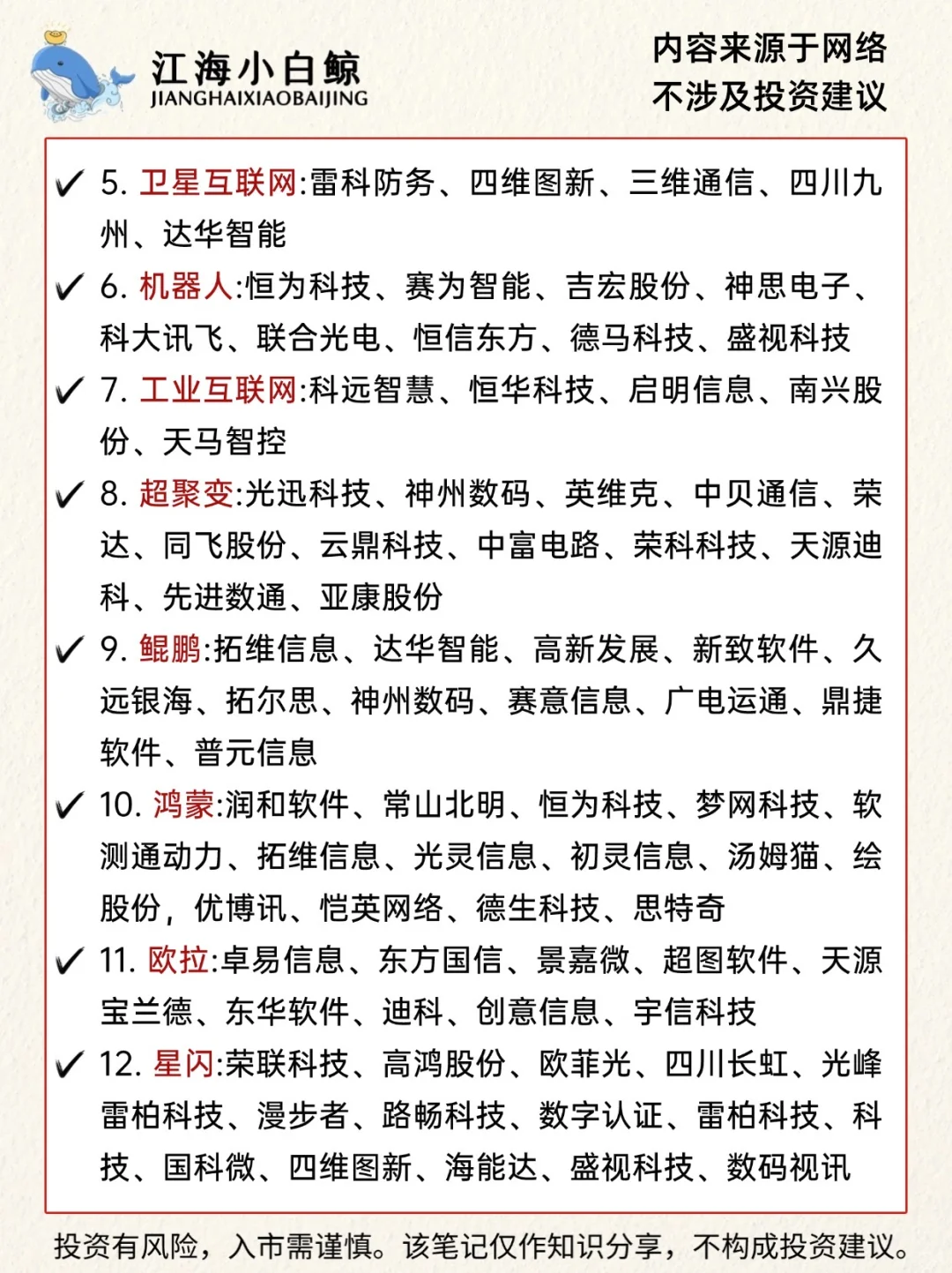 ?六大科技主线公司名单
