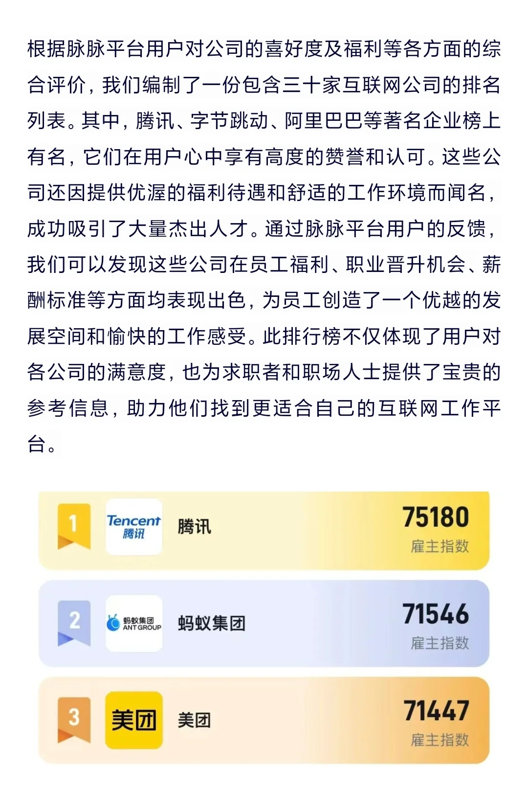 互联网行业TOP30企业