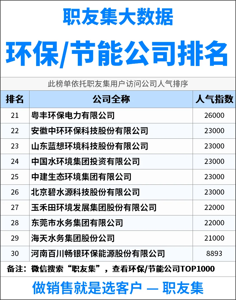 2025年中国‌‌‌环保/节能公司排行榜