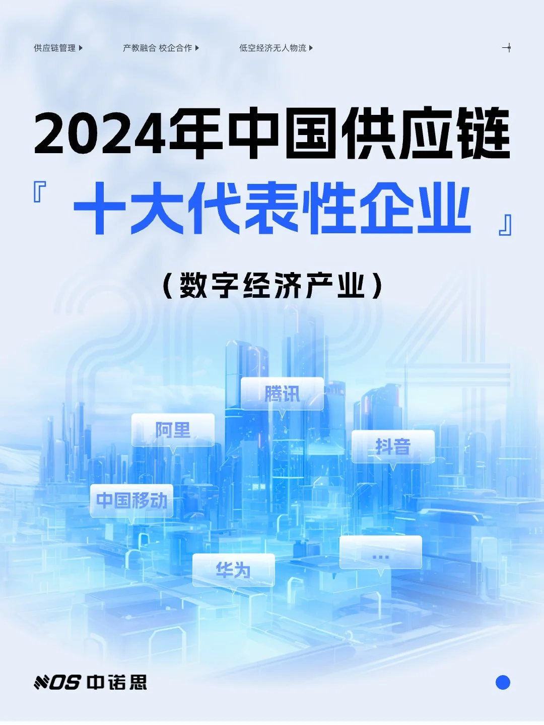 中国供应链十大代表性企业（数字经济产业）