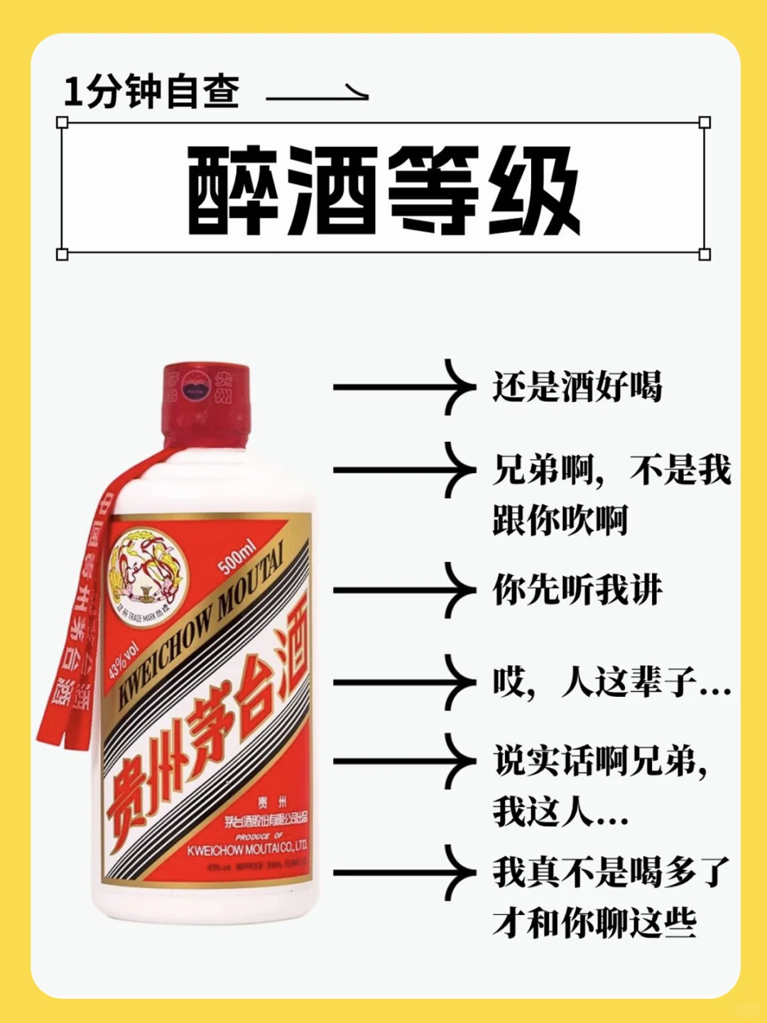不同酒的醉酒程度，看看你在哪个段位？