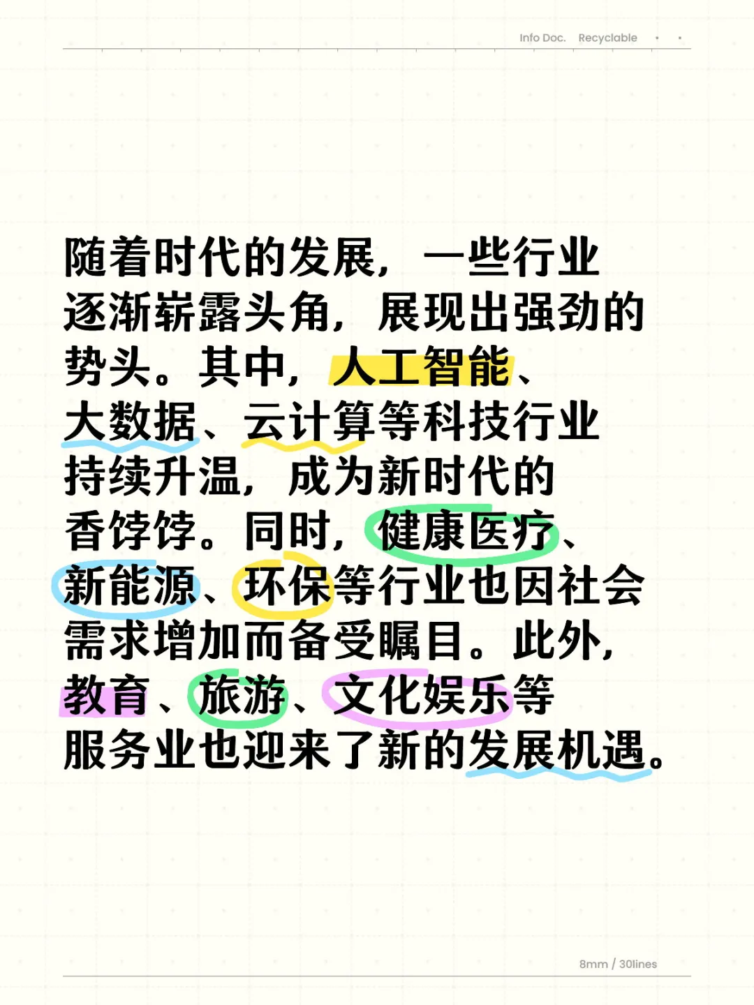 随着时代的发展，一些行业逐渐崭露头角，展现出强劲的势头。其中，人工智能、大数据、云计算等科技行业持续升温，成为新时代的香饽饽。同时，健康医疗、新能源、环保等行业也因社会需求增加而备受瞩目。此外，教育、