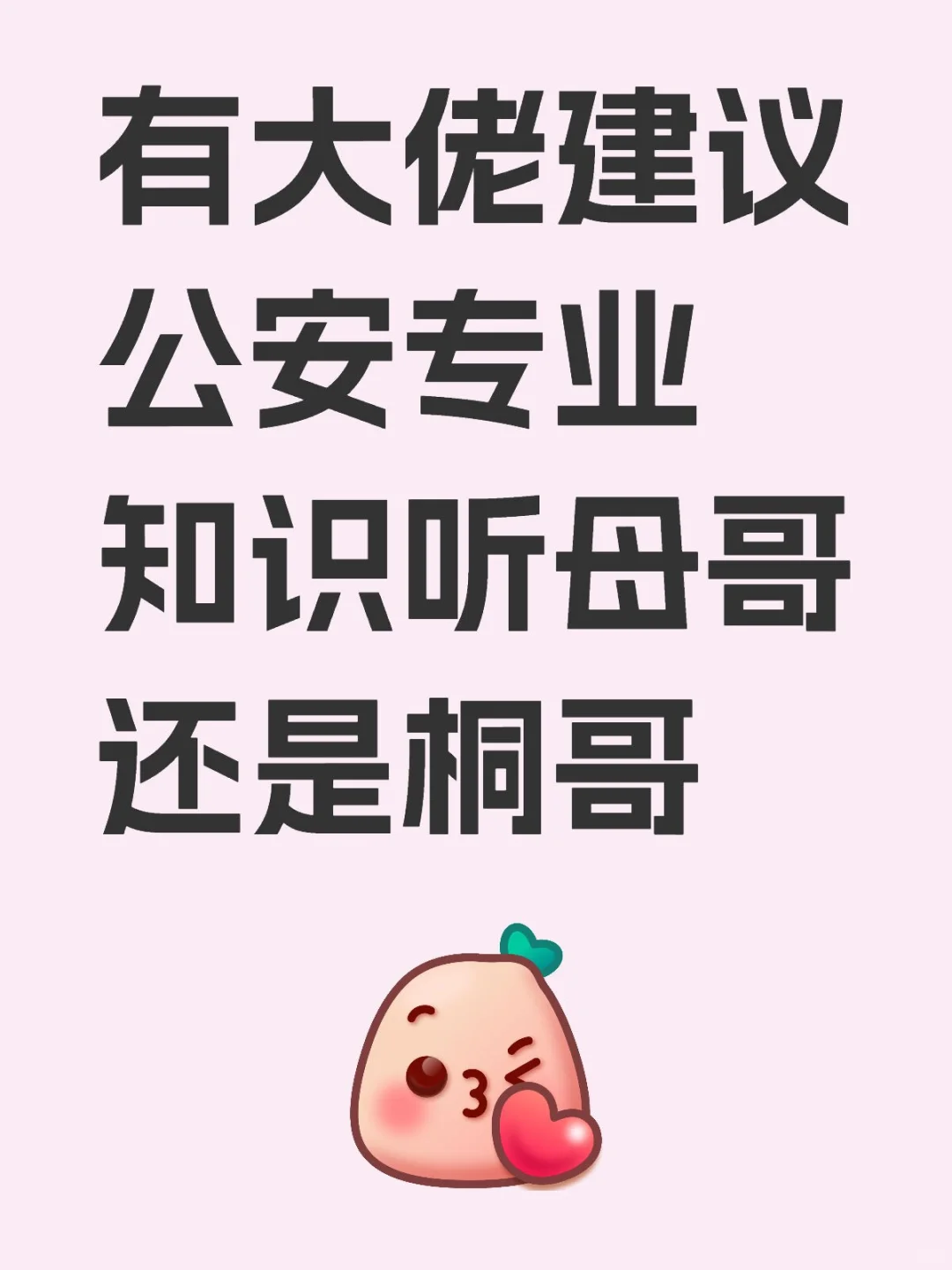 有大佬建议公安专业知识听母哥还是桐哥