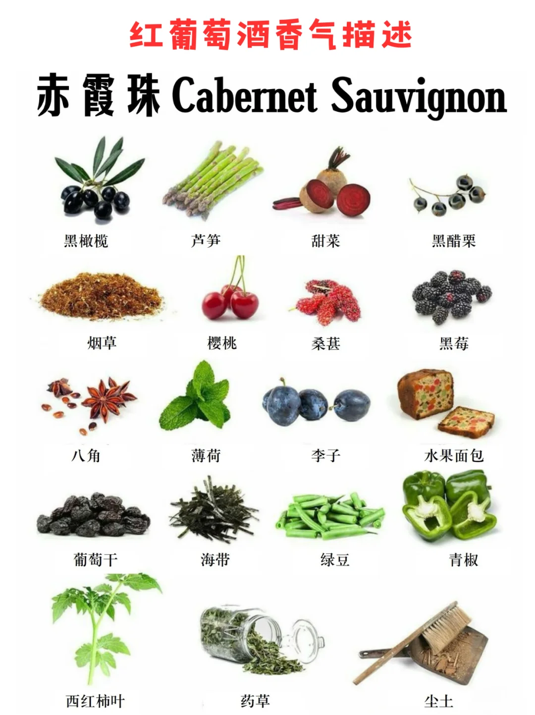 ?红葡萄酒香气指南｜一张图秒懂风味密码✨