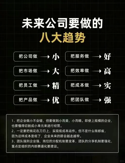 小而美，小而精未来公司发展趋势