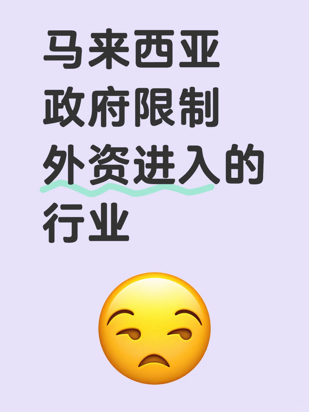 马来西亚政府限制外资进入的行业