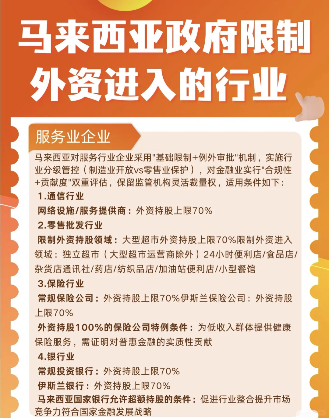 马来西亚政府限制外资进入的行业