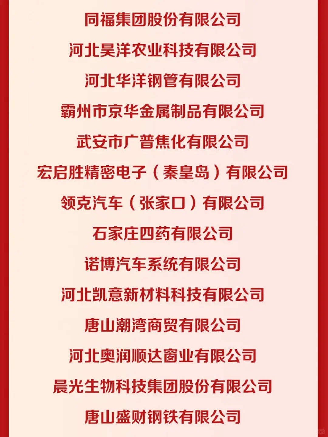 河北省民营企业100强榜单公布