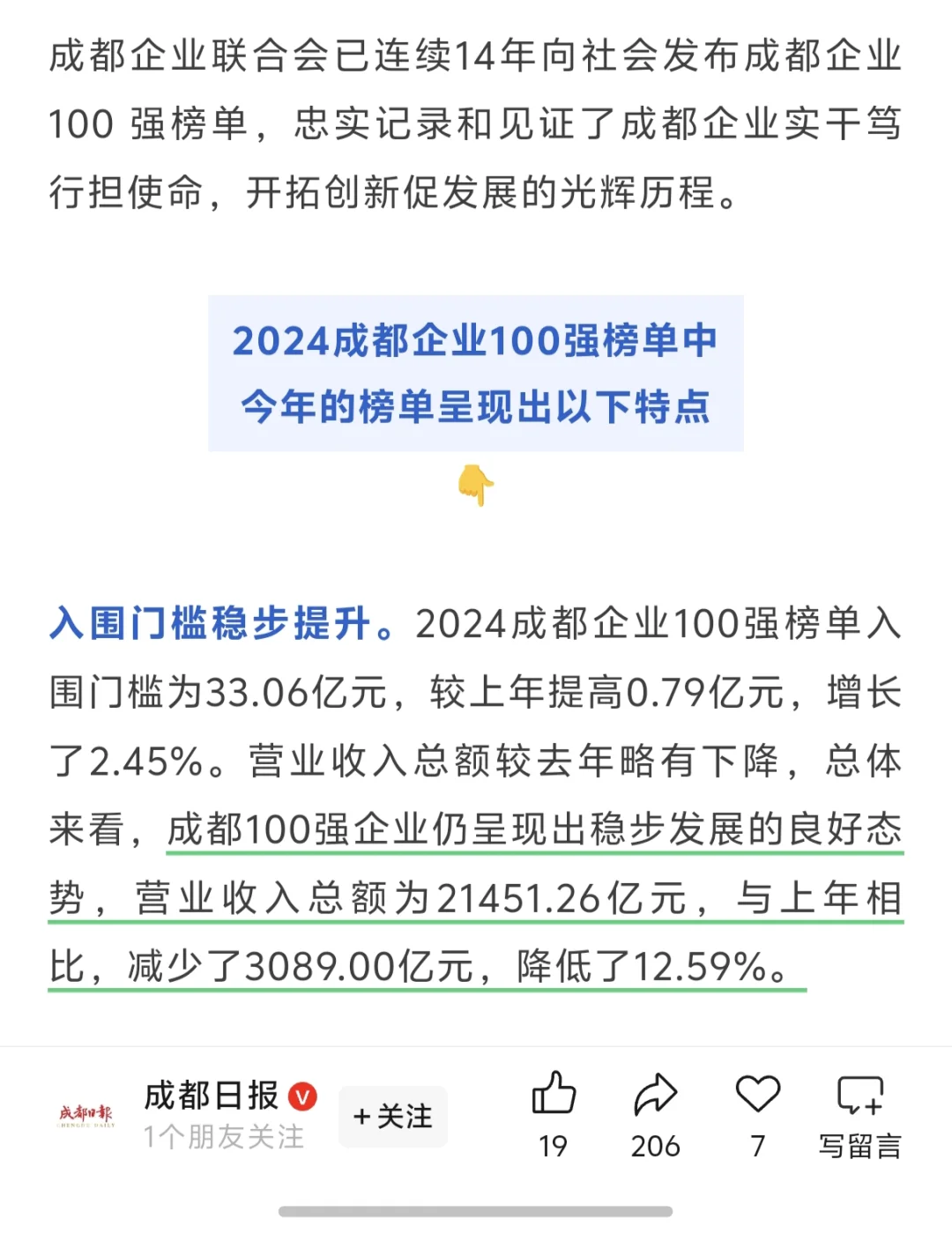 成都有多少企业在亏损