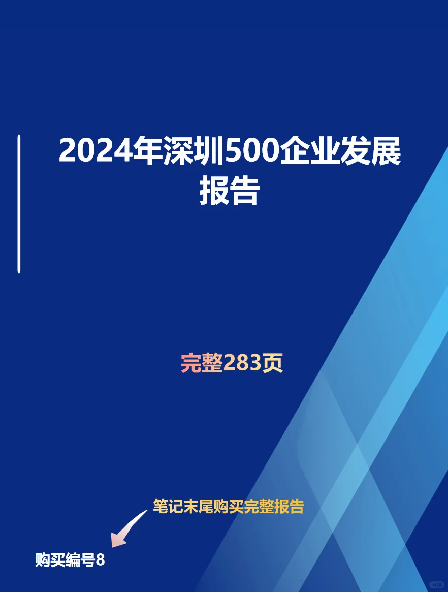 2024年深圳500企业发展报告