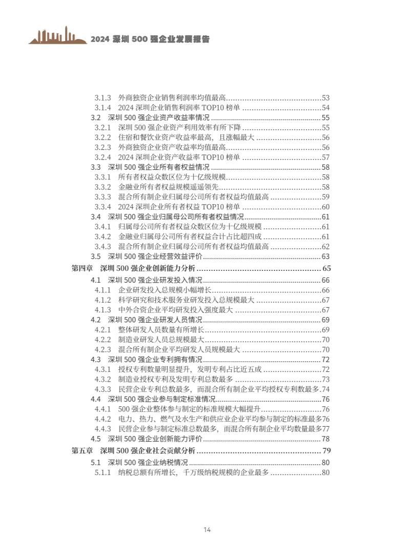 2024年深圳500企业发展报告