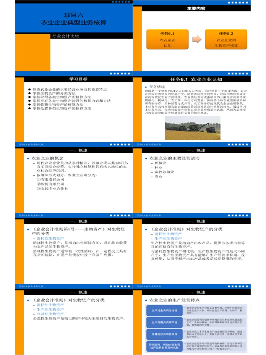 E069配教案行业会计比较教学课件PPT
