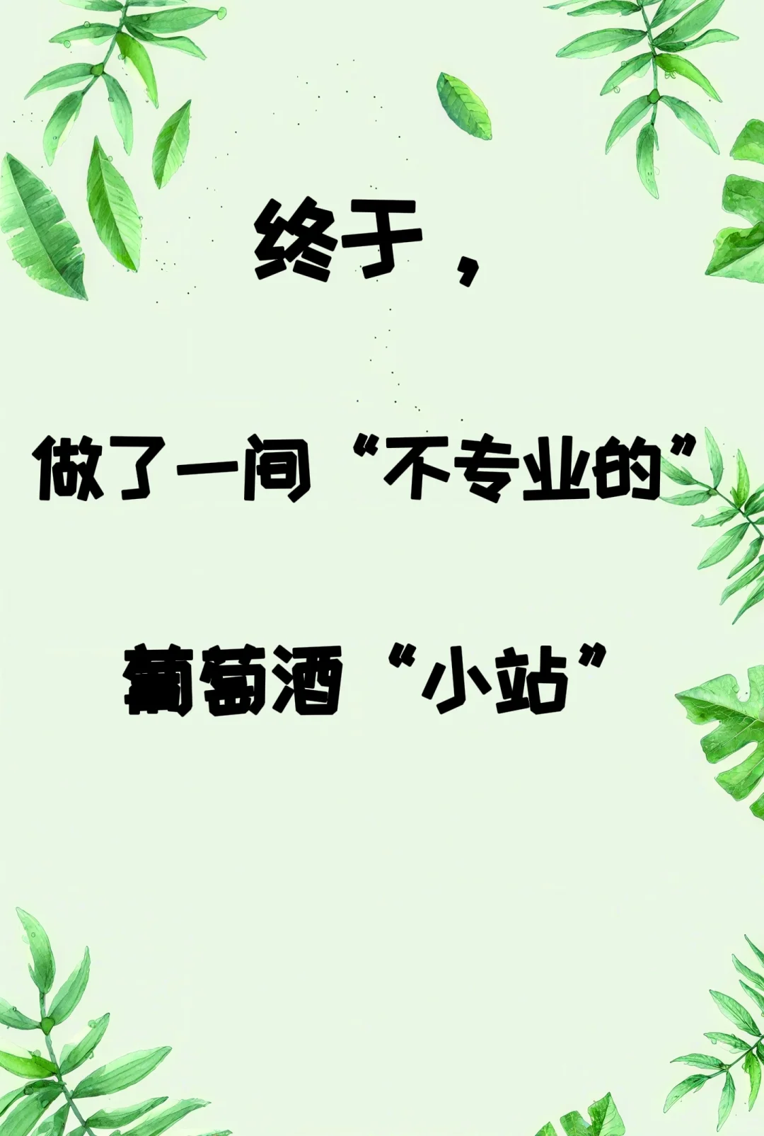 一间“不专业”的葡萄酒“小站”