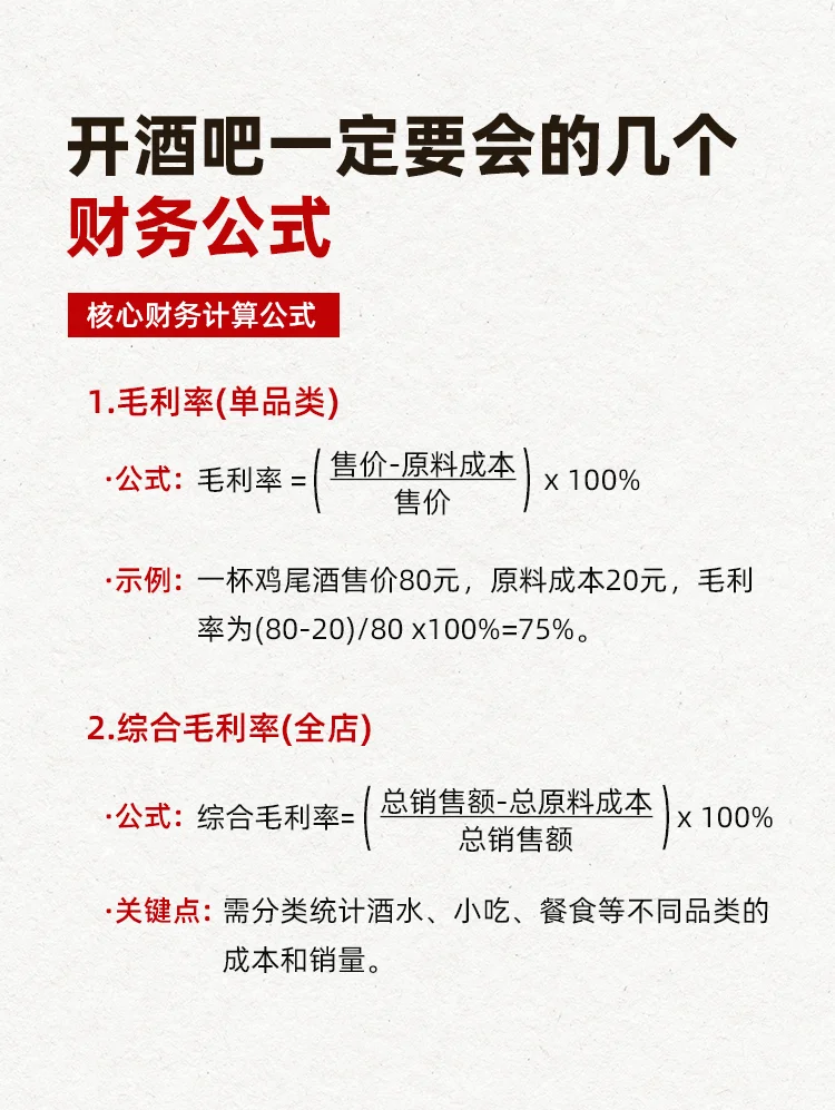 酒吧毛利率、回报率到底怎么算？