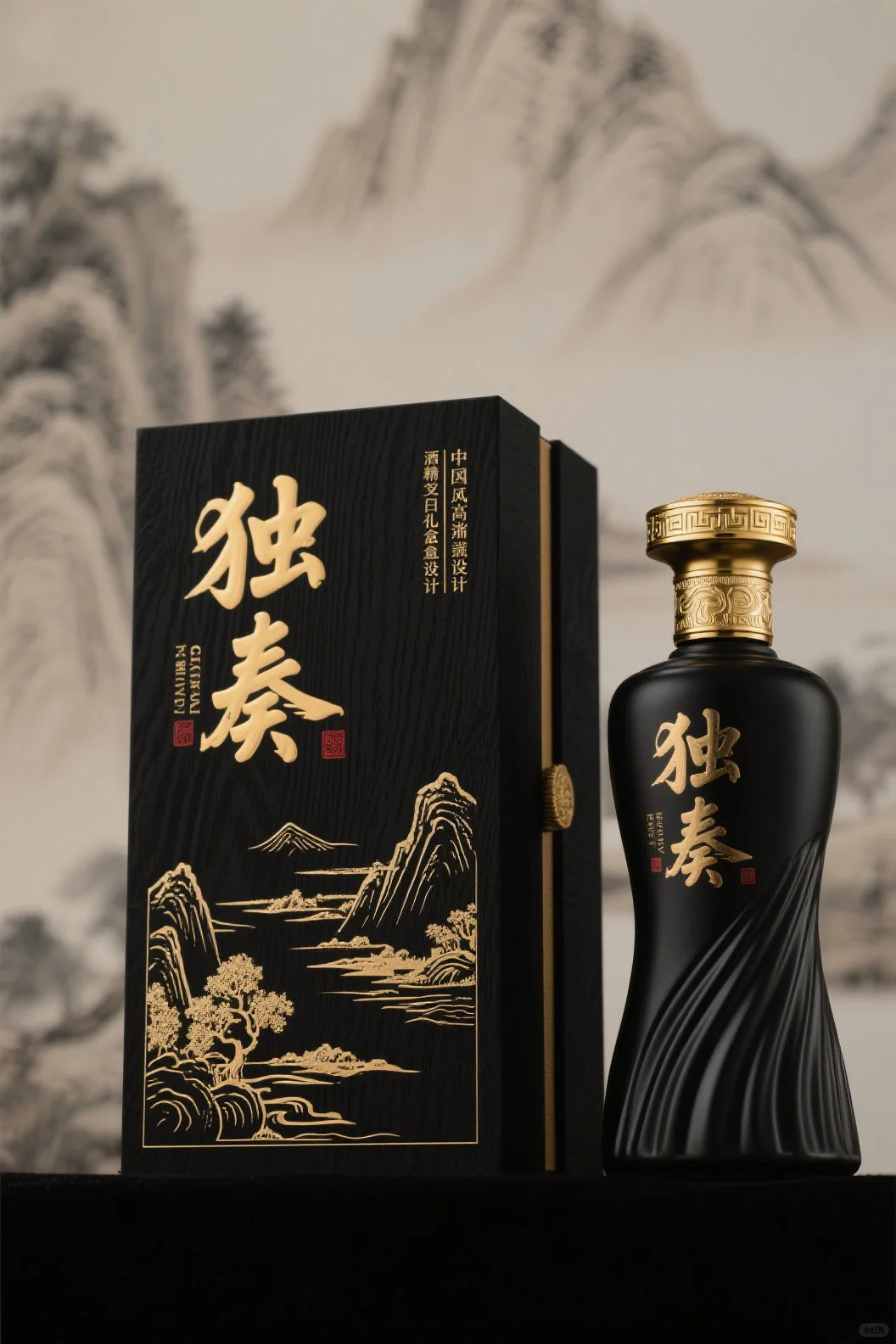 《被独奏白酒包装美到！东方意境拉满》