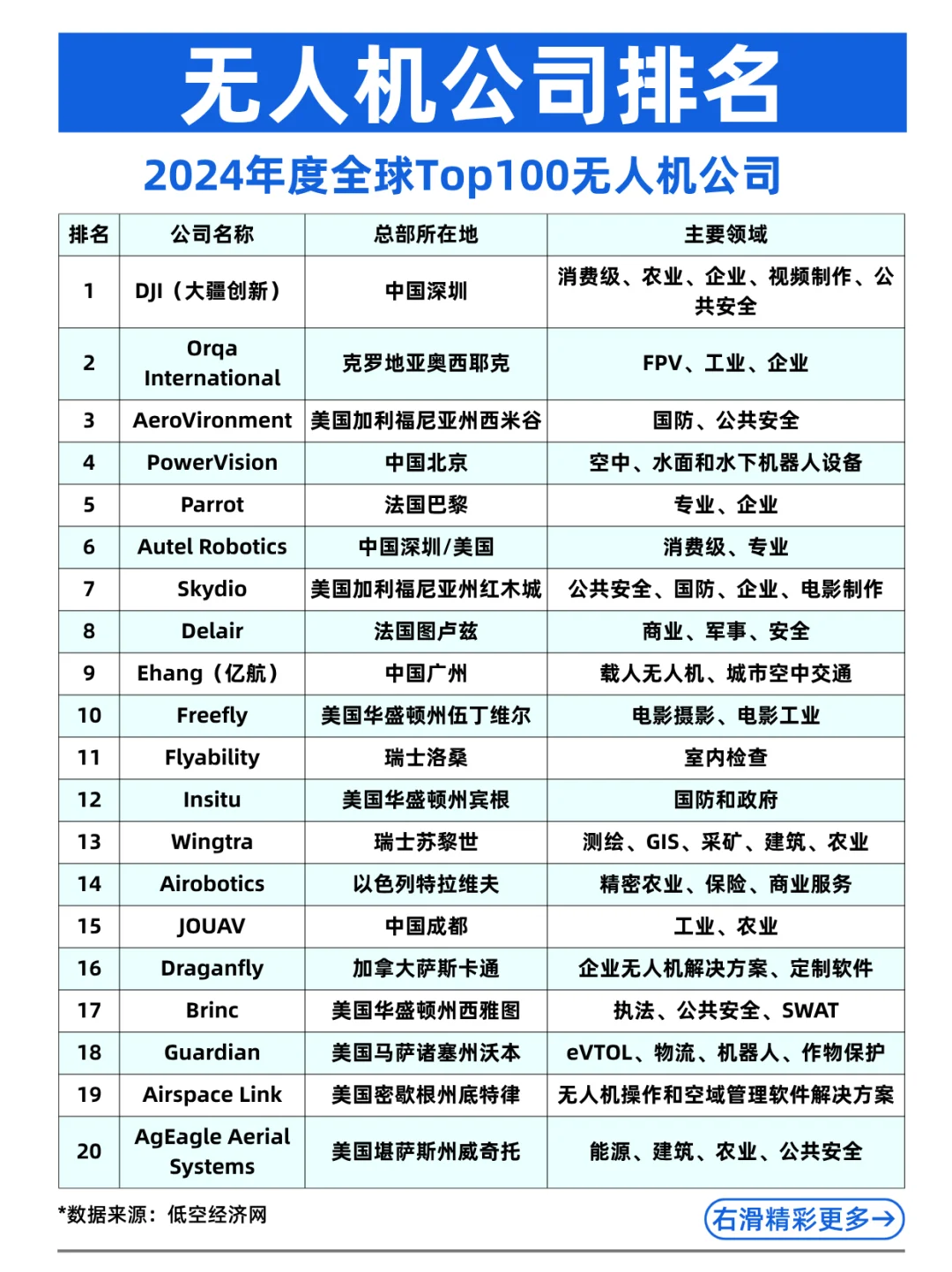 2025年全球无人机公司排行榜