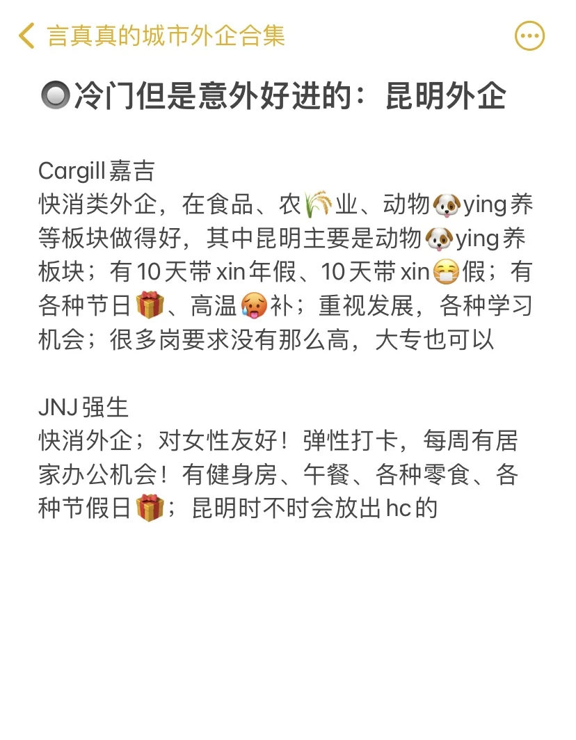 冷门但是意外好进的：昆明外企