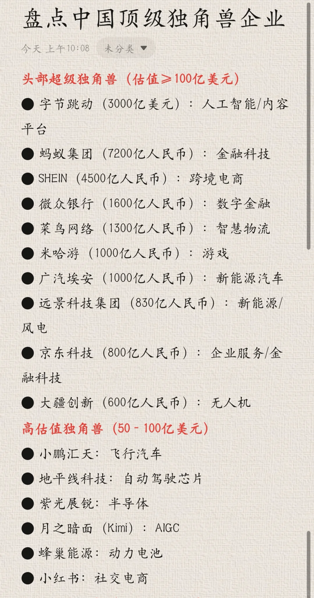 盘点中国顶级独角兽企业