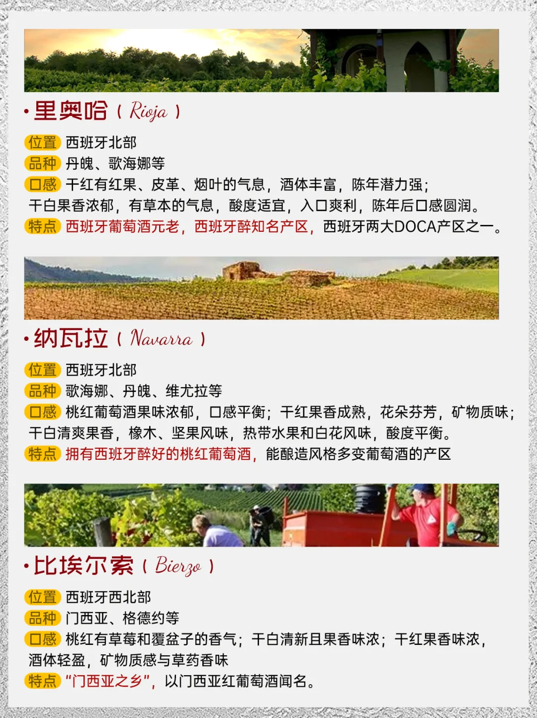 第三弹❗️西班牙葡萄酒九大经典产区‼️