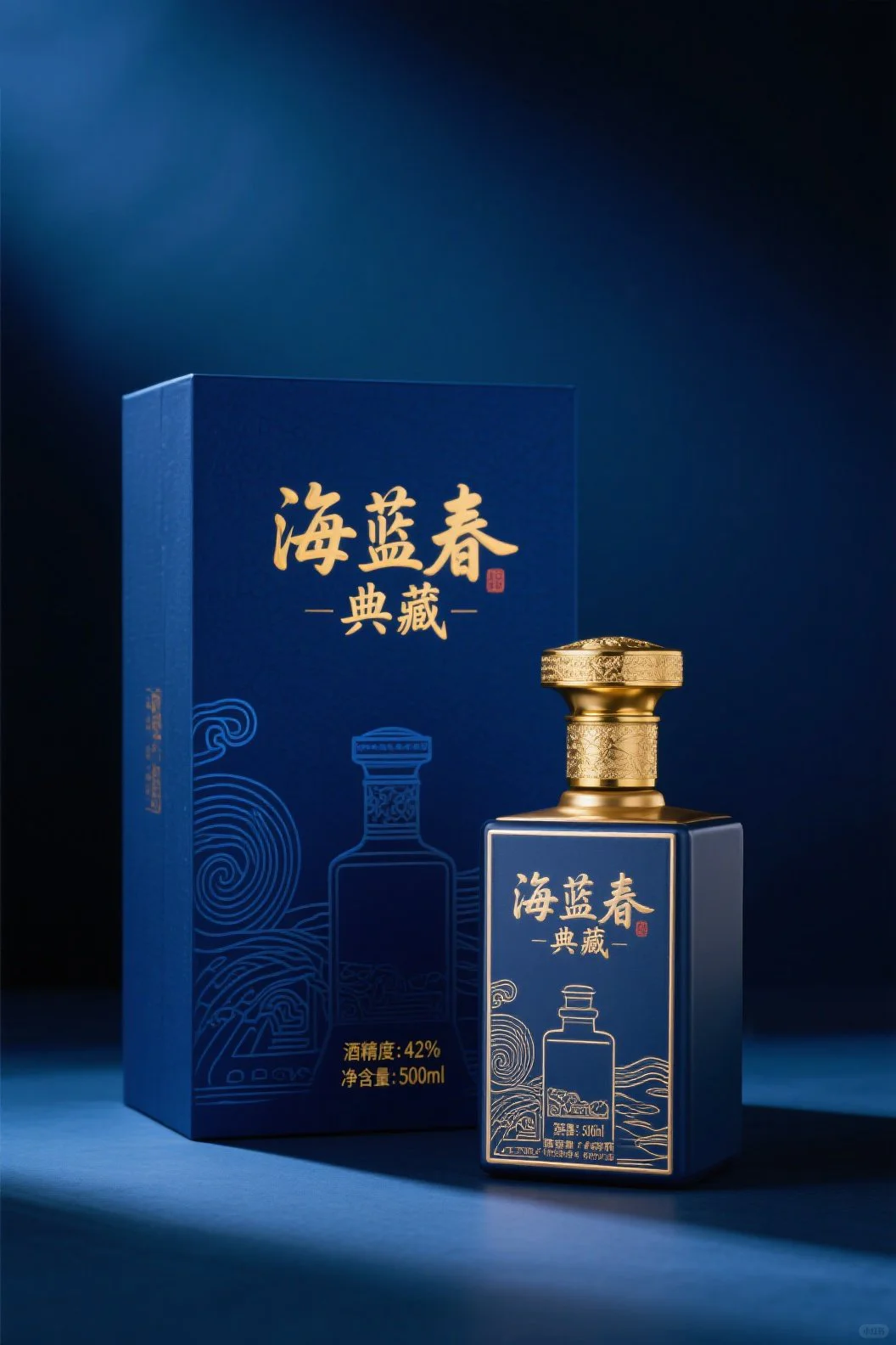 被海蓝春白酒包装狠狠圈粉了！