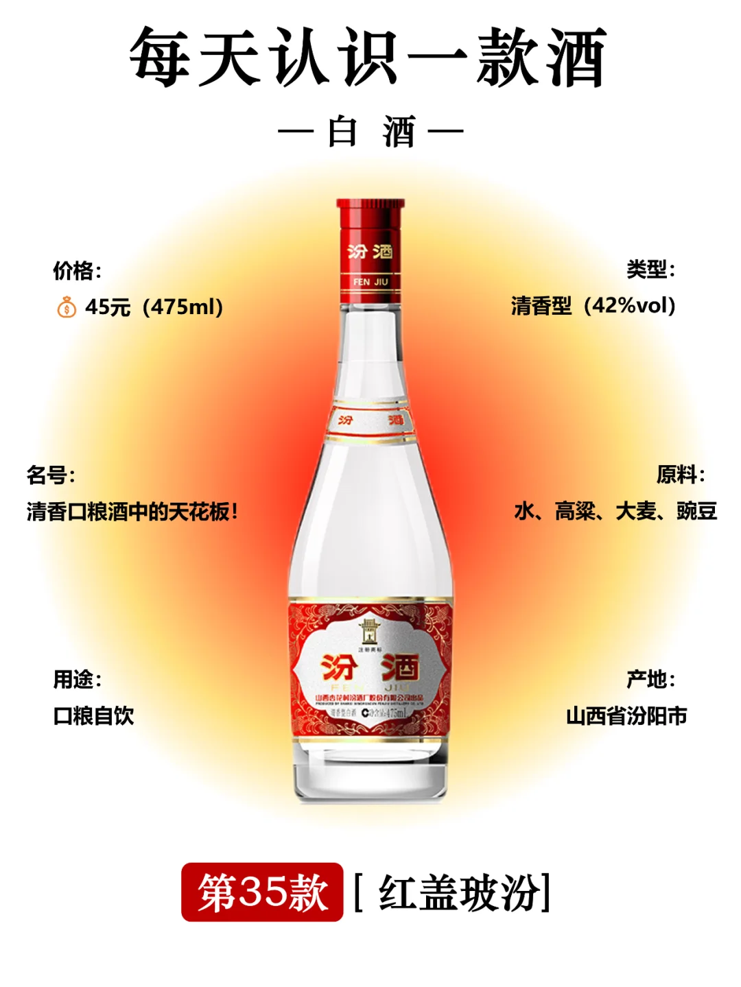 汾酒-红盖玻汾 | 清香型口粮酒天花板!