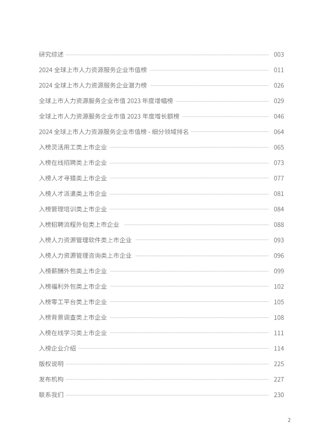 2024全球上市人力资源服务企业市值研究报告
