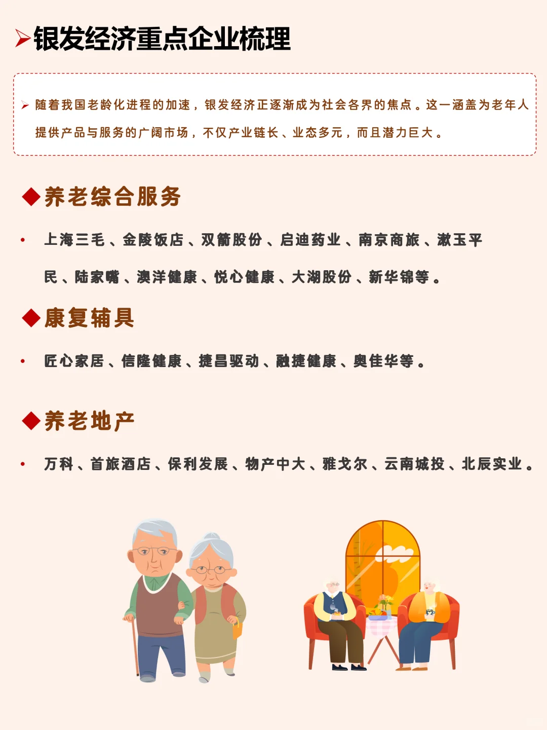 银发经济核心公司梳理