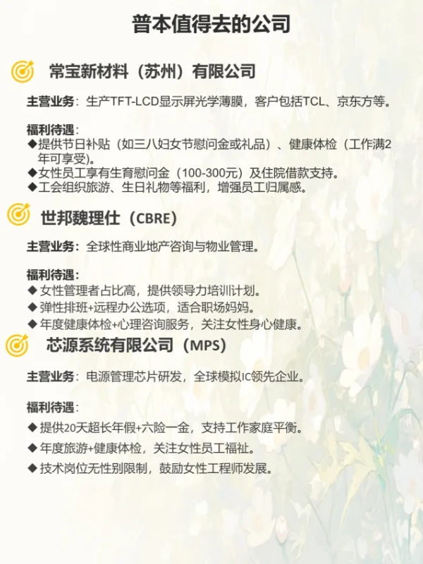 对普通本科女生友好的公司，福利好！氛围好