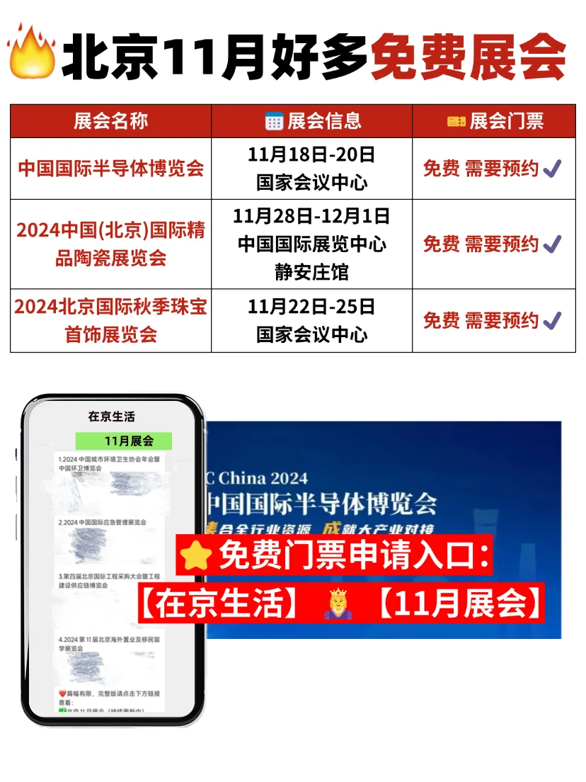 整理好了！北京11月免费展会可真多啊！