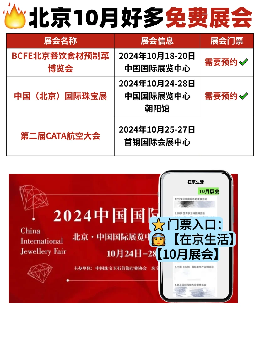 逛展记得薅羊毛❗北京10月免费展会合集