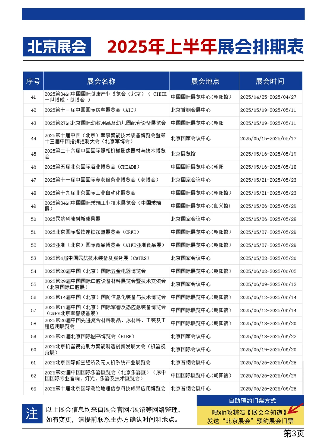 2025北京展会排期一览表