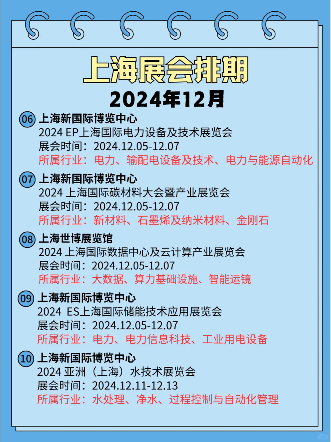 ⏰2024年12月(上海)各行业展会排期合集?